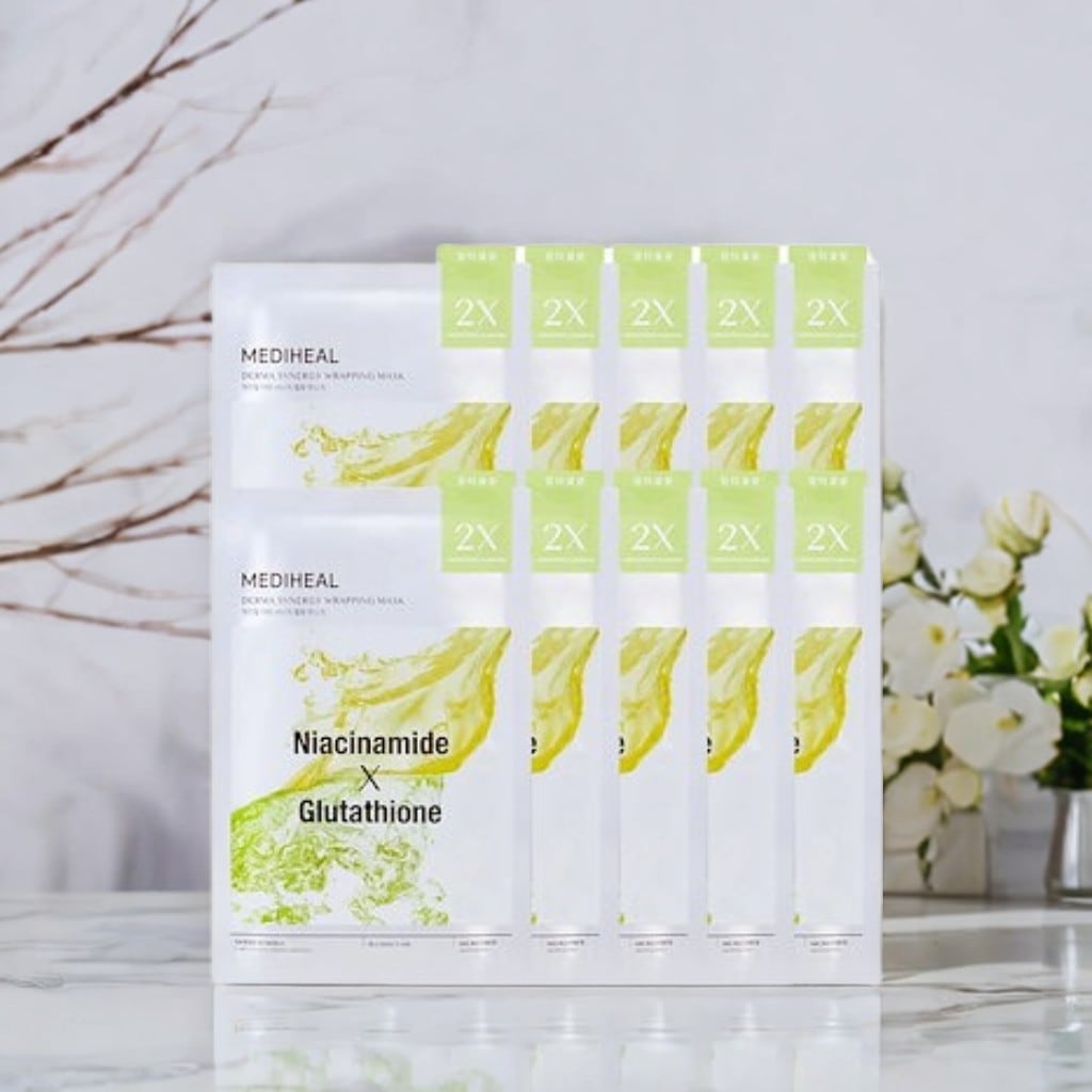 MEDIHEAL OFFICIAL(メディヒール) ダーマシナジーラッピングマスク (トーニング) 韓国 パック スキンケア しっとり 保湿 水分 (ブレミッシュ) 10枚