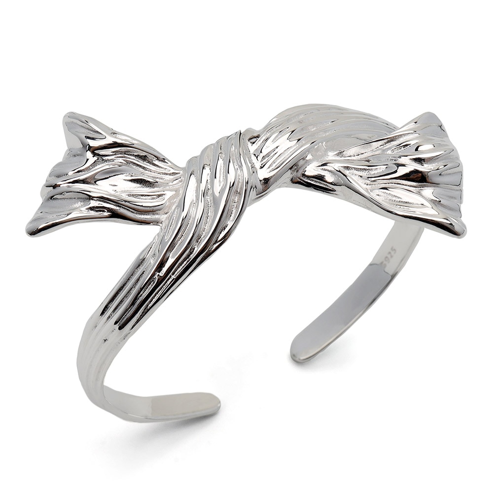 シルバー925 リボンバングル [cb094]