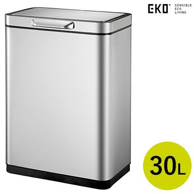 正規販売店 EKO 30L タッチバー式ゴミ箱 イータッチエレクトリックタッチビン EK9180RMT-30L シルバー