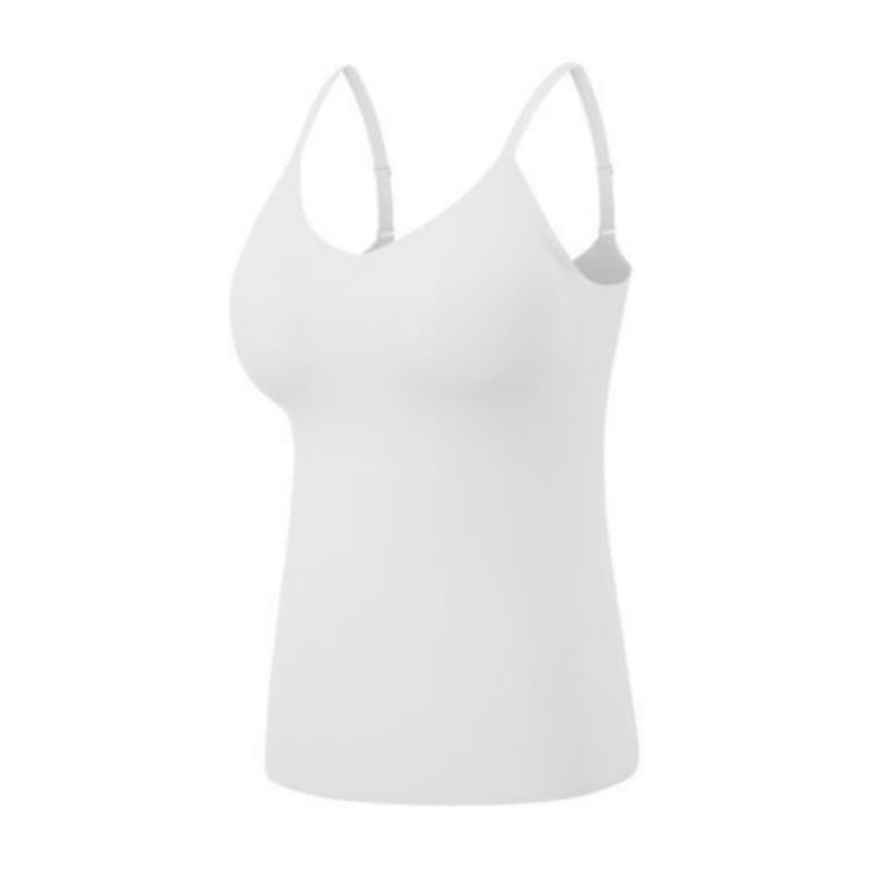 イナウェア スリムアップ キャミソール ブラトップ Uネック ホワイト