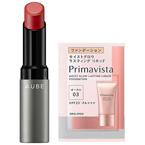 AUBE(オーブ) タイムレスカラーリップ01+おまけ付セット 口紅 01 レッド系 3.8グラム (x 1)