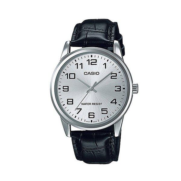 男性用レザー腕時計 MTP-V001L-7B