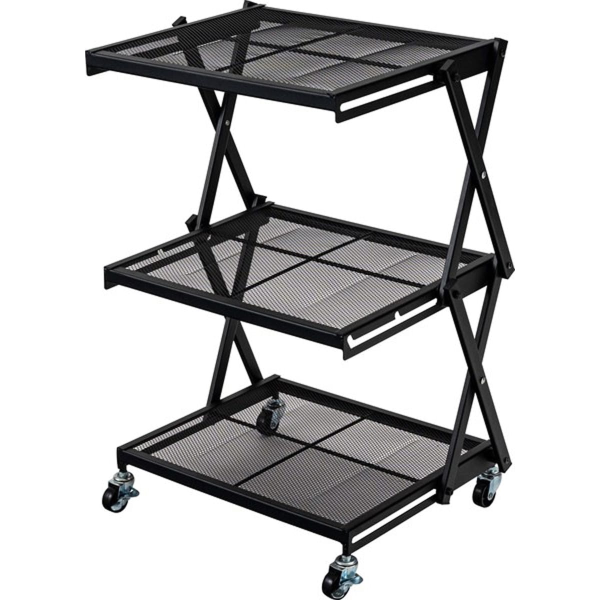 フォールディングラック LFS-56 ラック 折りたたみ 折りたたみラック フォールディングワゴン 収納棚 キャスター ストッパー付き 高さ調整 3段 コンパクト 折りたたみ 収納 キャスター付き ス