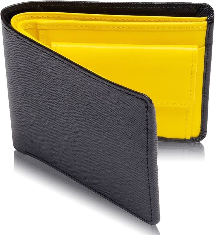 財布 メンズ 2つ折り 二つ折り 父の日 本革 大容量 二つ折り財布 6( イエロー)