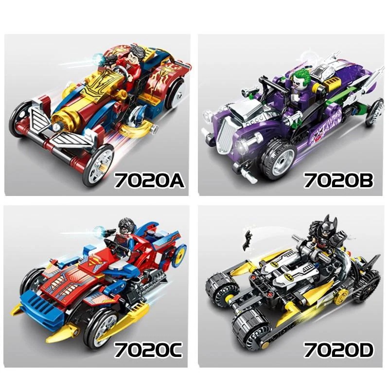 ブロック互換 レゴ 互換品 レゴスピードチャンピオン バットマンミニカー ミニ車 スーパースピード車 スーパーカー 4台お得セット 互換品クリスマス プレゼント ギフト 誕生日