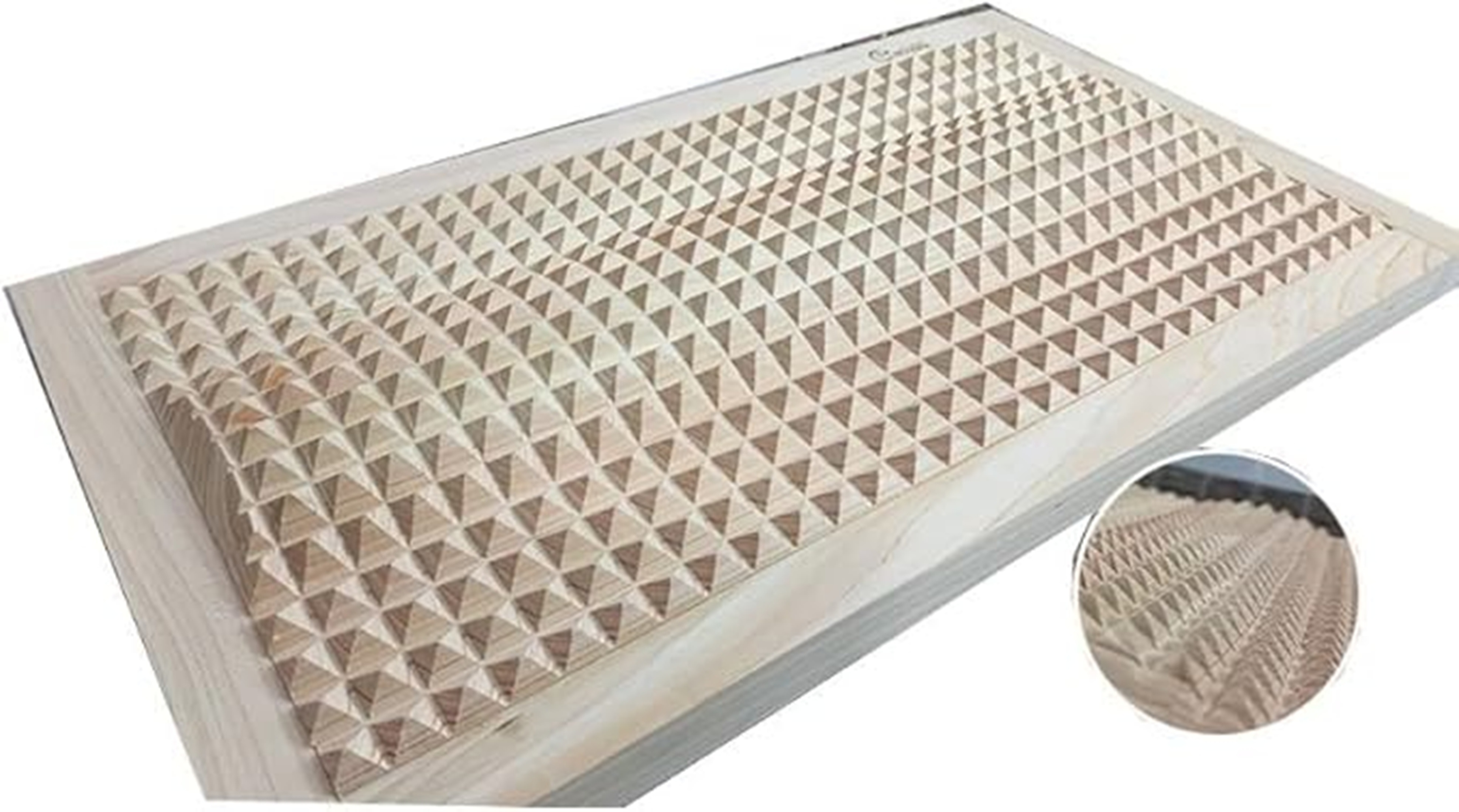 韓国産 職人手作りヒノキ木製, フットマッサージボード, ピラミッド 形状凸面タイプ , Lサイズ 【17インチ×9インチ】 1.46kg