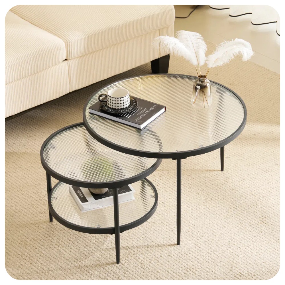 【国内発送送.料無料】【セット品】ガラステーブル センターテーブル ガラス天板 2点セットル リビングテーブル ガラス ガラステーブル ローテーブル リビング 新生活 人気 おしゃれ カフェ風 モダン