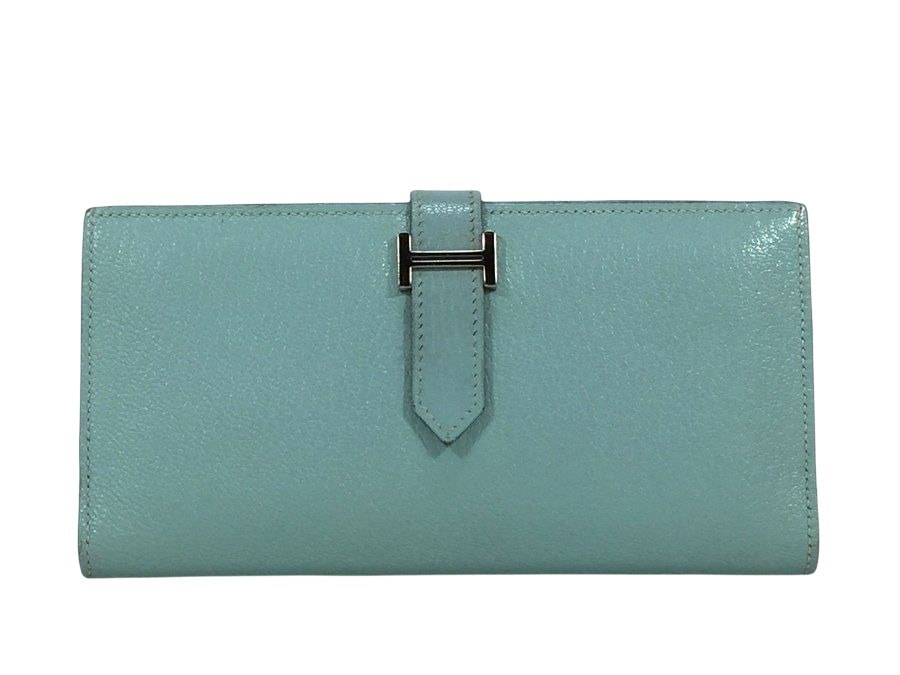 長財布 ベアン レザー ミントグリーン 【中古品】