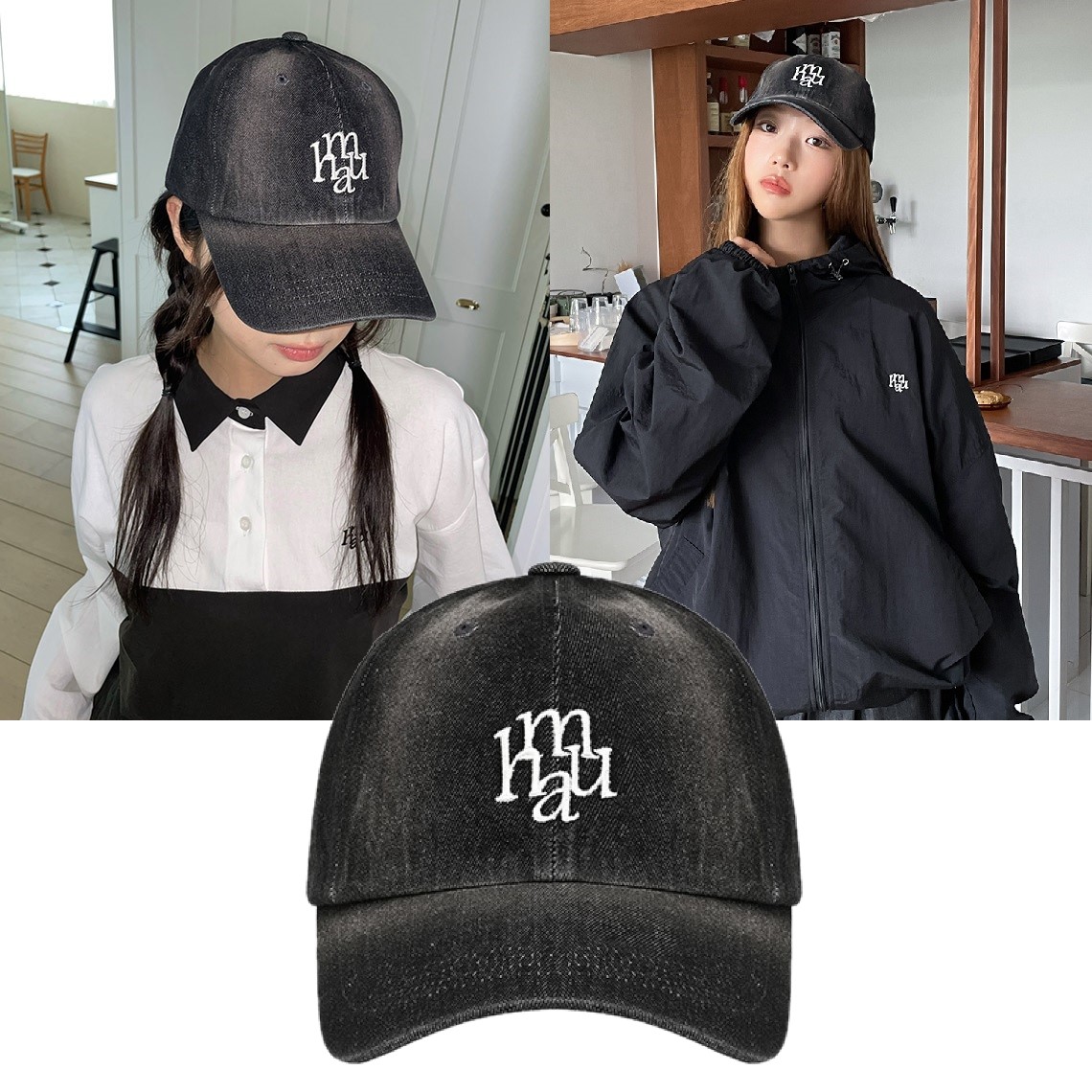 [2024FALL] 韓国 人気 LOGO STITCH WASHED DENIM BALL CAP 5,802円