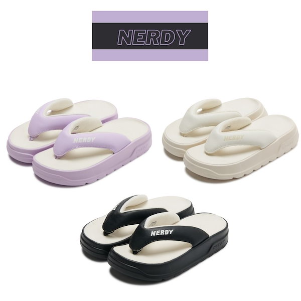 Nerdy フラッピーフリップフロップ fluffy flip flop サンダル 23SS (関税込み) : 韓国店舗正規品