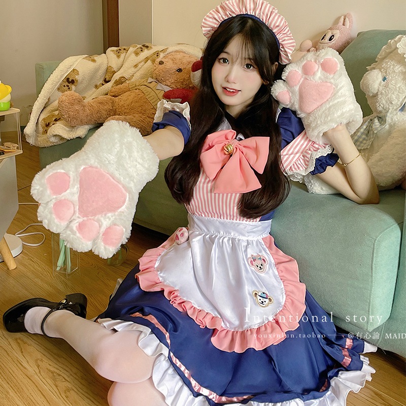 解説 スイートメイド服 可愛い カフェ レストラン メイド ハロウィン ロリータ 制服 スーツ