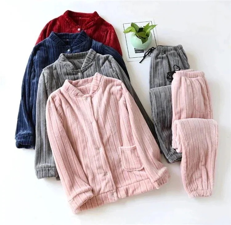 セット フランネル 厚さ レディース 長袖 ソフト 暖かさ ウェア 韓国ファッション 超お買い得タイムセール パジャマ カップル 百掛け