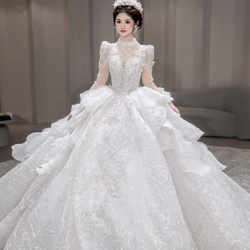 白ック重工業宮殿風ウェディングドレス長袖スリムウェディングドレス 77,296円