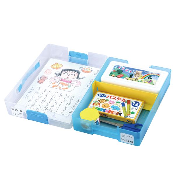 （まとめ）A4おどうぐばこクリアブルー(×5セット)