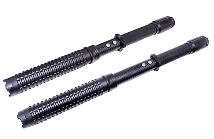 フラッシュライト搭載 スタンバトン 42-48.5cm HY-X10 充電or電池 セキュリティ 護身 グッズ 防護 防犯 防衛 女性 ライト 懐中電灯 警棒 護身グッズ