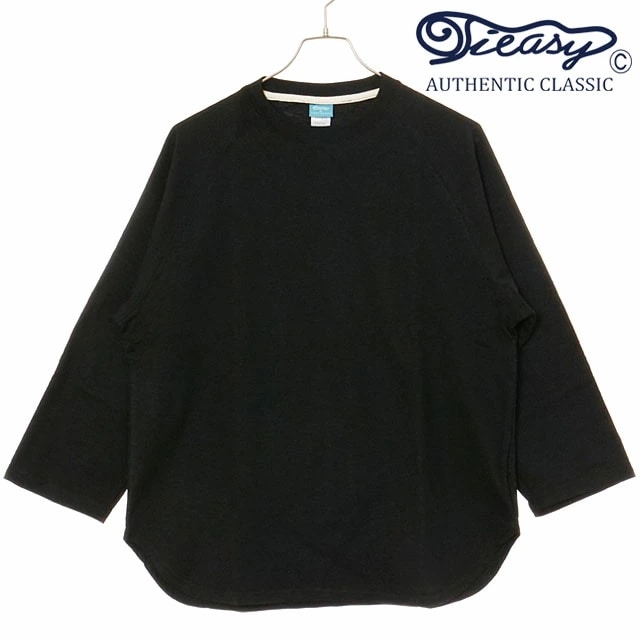 メール便 HDCS ライトラグラン 3/4 クルーネックTシャツ [te001LT-CR34] メンズ トップス 七分袖 日本製 オーガニックコットン BLACK 正規取扱店