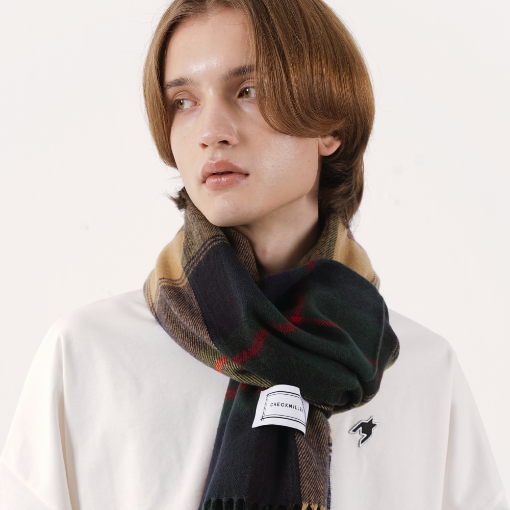 アイブIVEチャン ウォンヨン着用タータンフラッドマフラー（E）