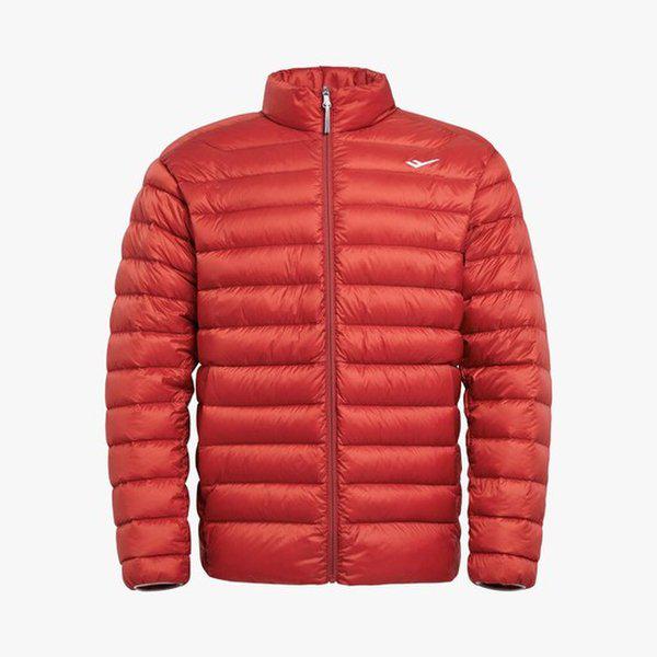 メンズ レッドオレンジ 軽量グースダウンジャンパー / 男性用 冬 ガチョウフェザー ジャケット PW3MD24W202_IC