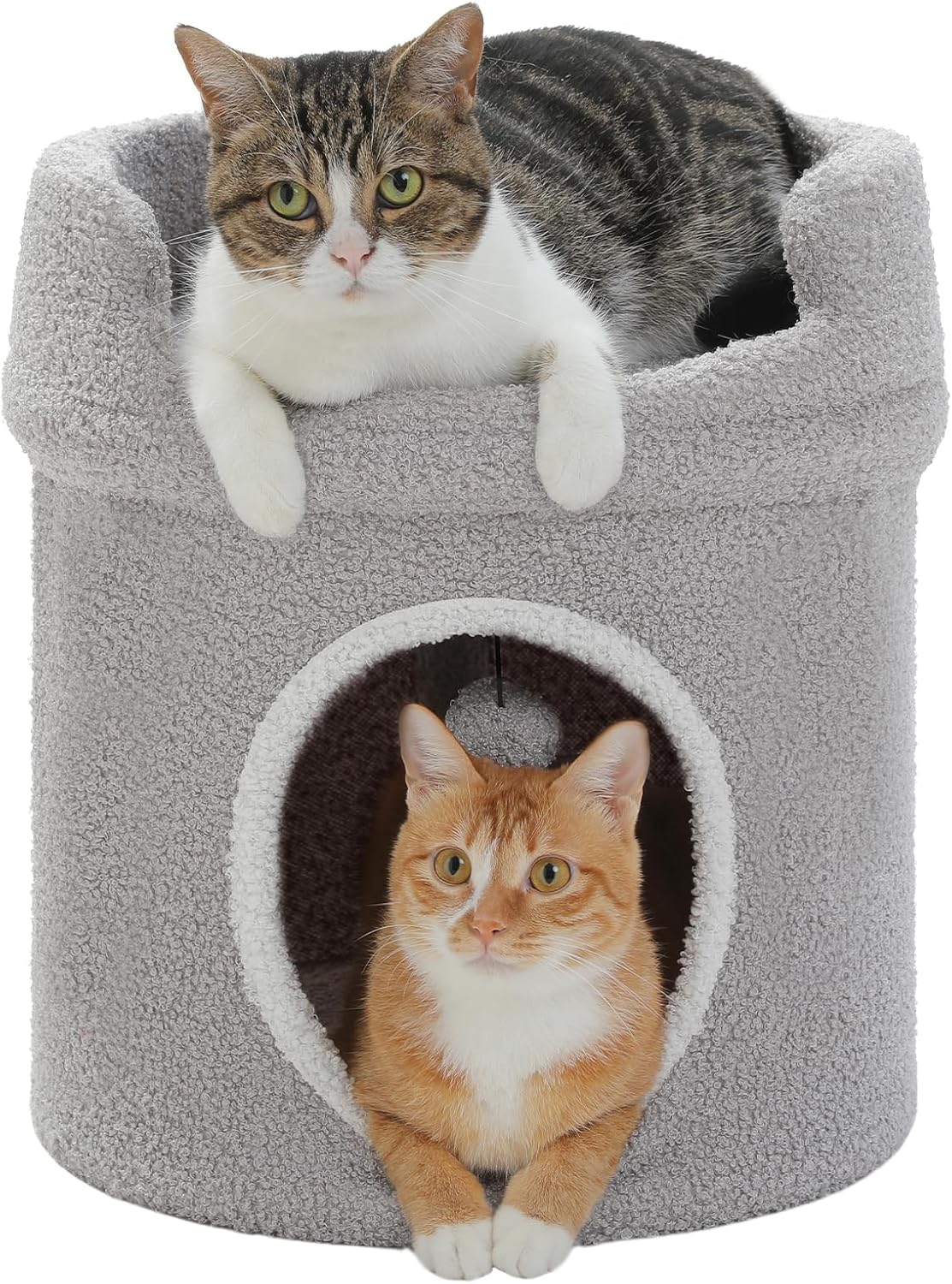 猫ハウス 屋根付き 小型犬用 高さ40cm Mサイズ 1階建て グレー色 室内用 隠れ家