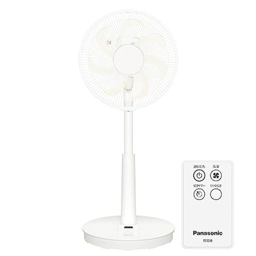 【2023年発売】パナソニック 扇風機 リビング 風量3段階切替 左右首振り 7枚羽 なめらか気流 チャイルドロック 切タイマー リモコン付 ホワイト F-CW324-W