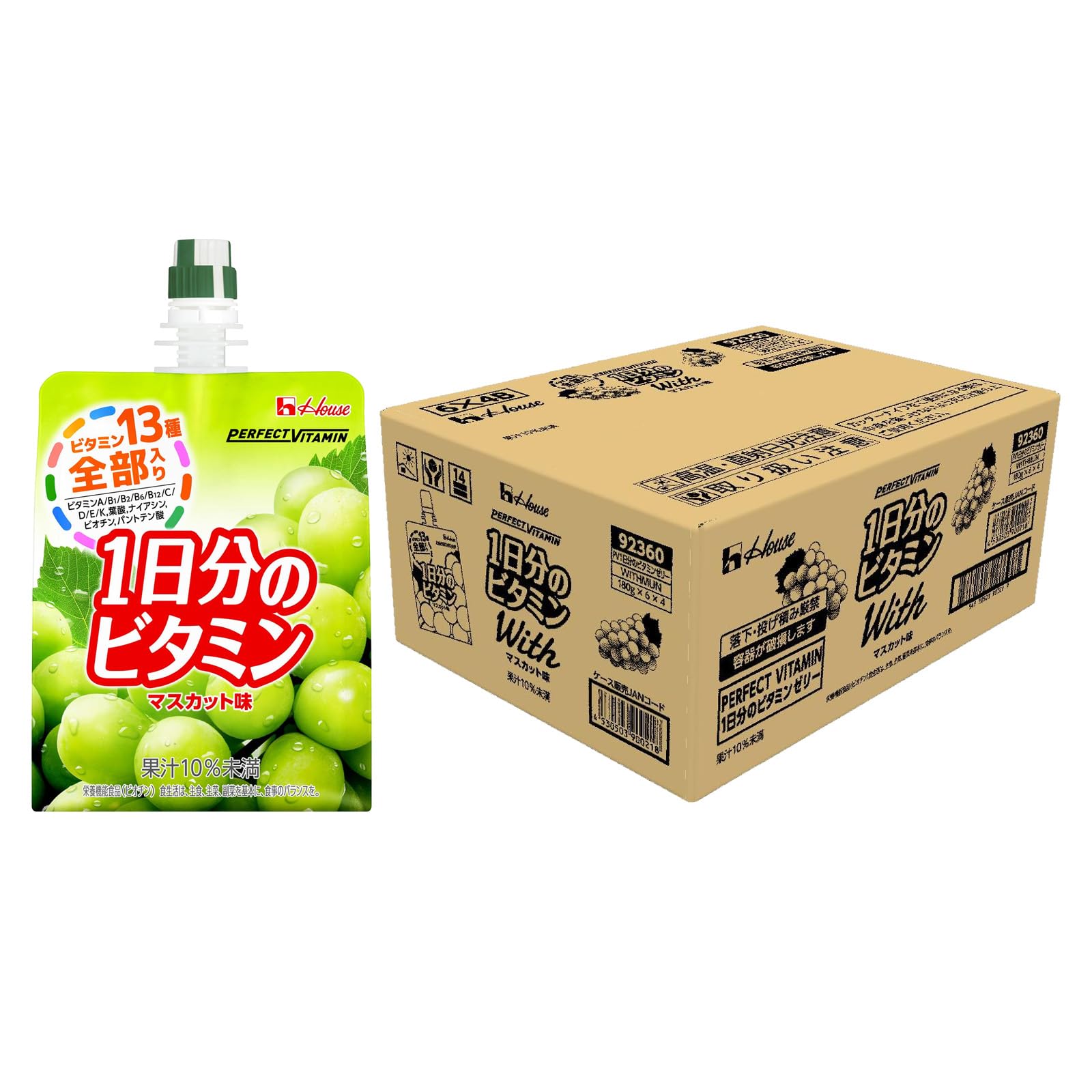 PERFECTVITAMIN PERFECT VITAMIN 1日分のビタミンゼリー マスカット味 With 180g×24袋 ハウスウェルネスフーズ