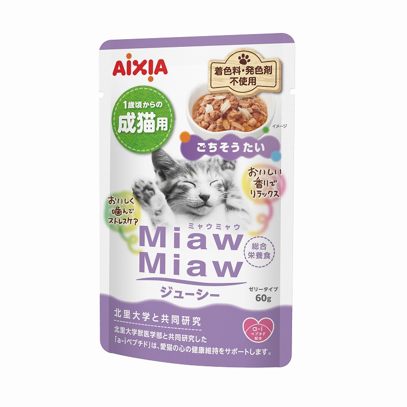（まとめ買い）MiawMiawジューシー ごちそうたい 60g 猫用フード [x40]