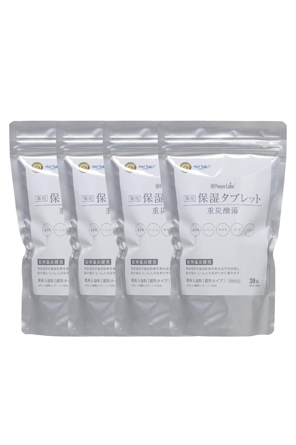【医薬部外品】アットピースラボ 薬用保湿タブレット 重炭酸 入浴剤 30錠 4袋（スパークリング ホットタブ 薬用 hot tab AT802）