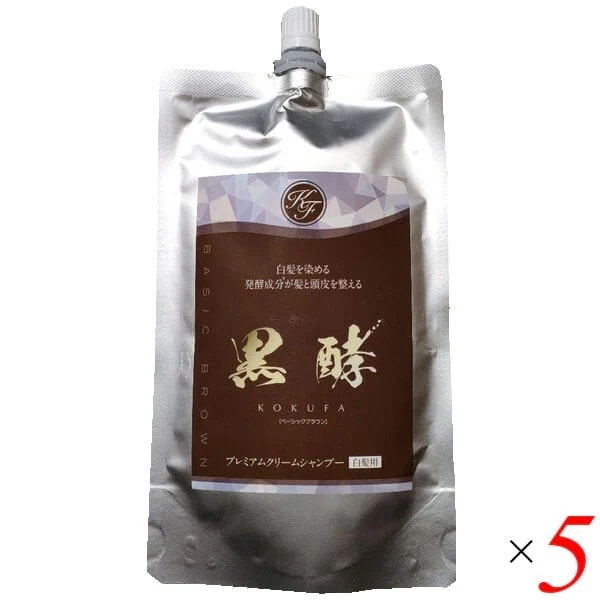 コクファ 黒酵 プレミアムクリームシャンプー ブラウン 200g 5個セット