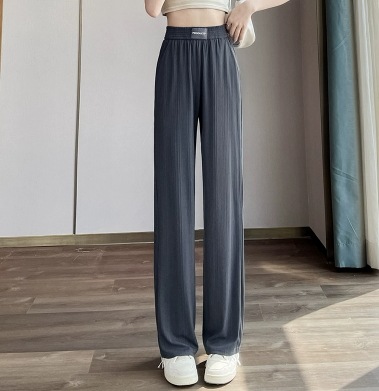 さらさら ロングパンツ ストレートパンツ ウエストゴム パンツ アンクル丈 スリム 細身 ストレート スマート 伸縮性 薄手 かわいい 大人可愛い シンプル カジュアル 大人 おしゃれ レトロ