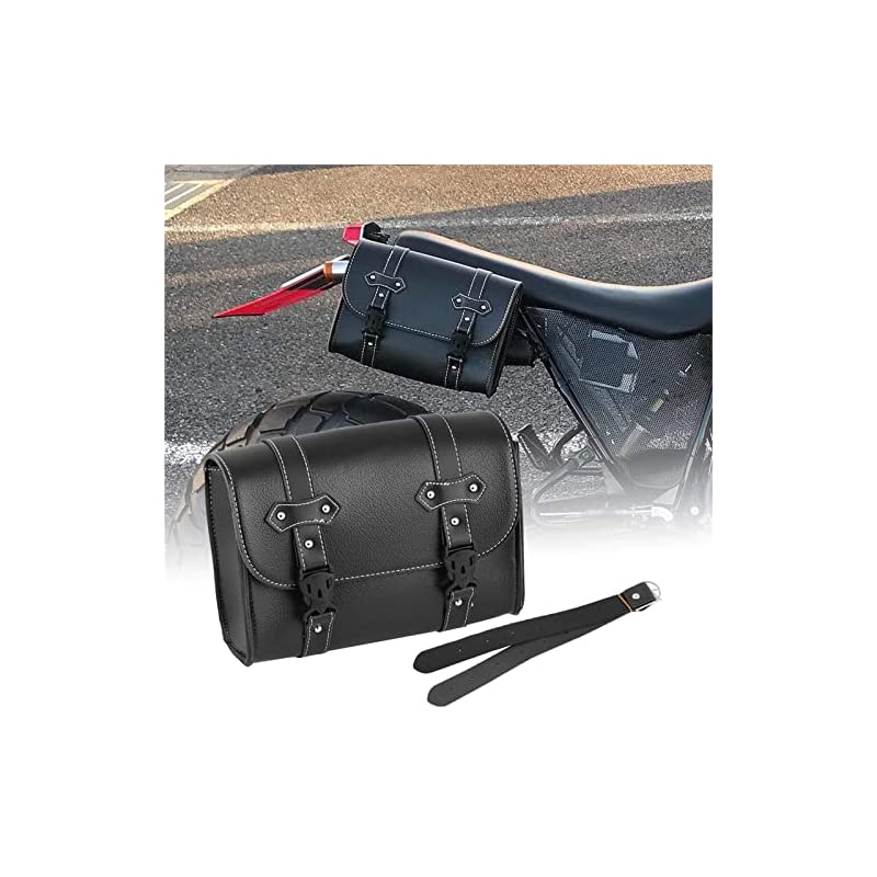 Sporacingrts サイドバッグ バイク汎用 工具入れ 小物入れ バイクツーリングバッグ バイクサイドバック ツールポーチ 防水 ブラック