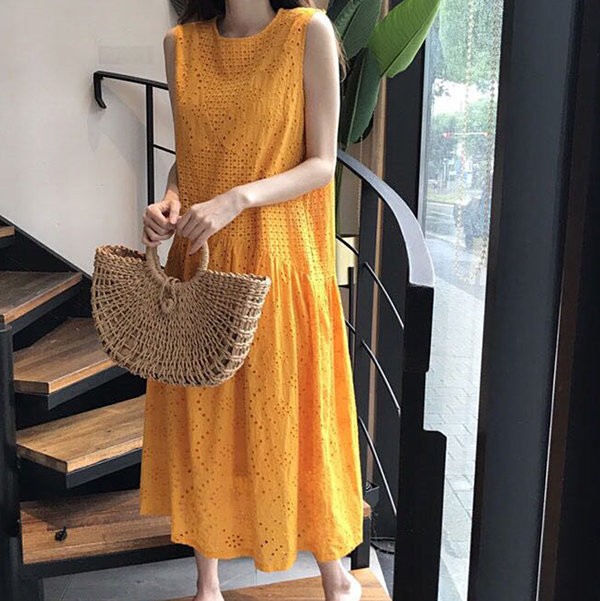 ワンピース 袖なし 夏用 夏服 レディース 透かし リゾートワンピース ノースリーブ 夏ワンピ リゾート ロングワンピース サマー 大きサイズ ビーチ リゾート ロング丈 旅行 結婚式 披露宴 お呼ば