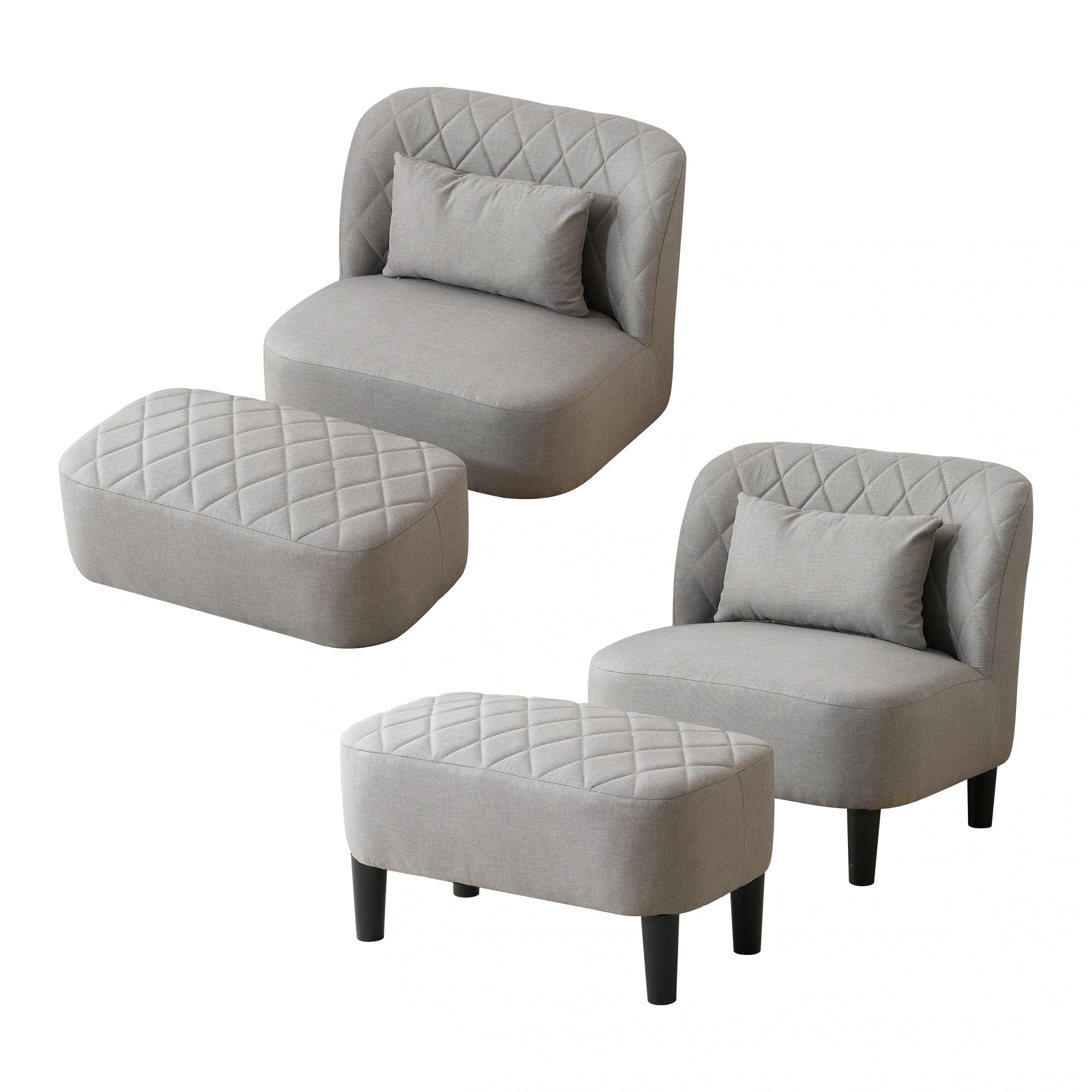 1人掛けソファ 人用 オットマン付き ソファベッド 背もたれ 座椅子 ライニングチェア 2タイプ 組み合わせ コンパクト 一人暮らし ダイニング 取り外し可能なカバー 3色 534