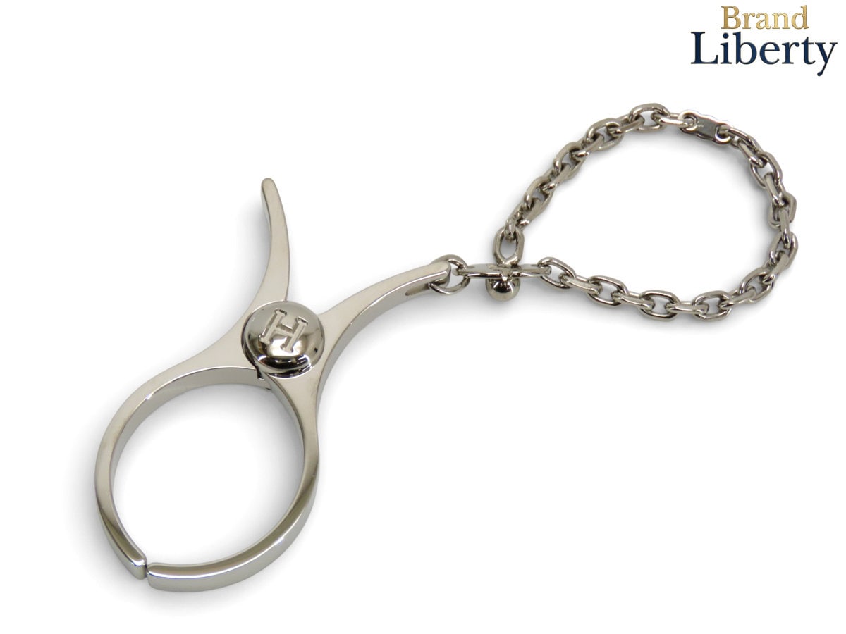 新品同様エルメスHERMESフィルーグローブホルダーバッグチャームシルバーH000833GPA