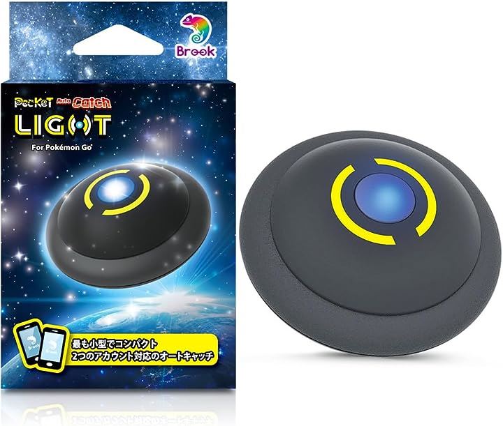 Brook ポケモンGO 用 ポケットオートキャッチ LIGHT デュアルアカウント使用可能 2台同時接続 わずか10グラム ブラックレザーケース 日本語説明書付き