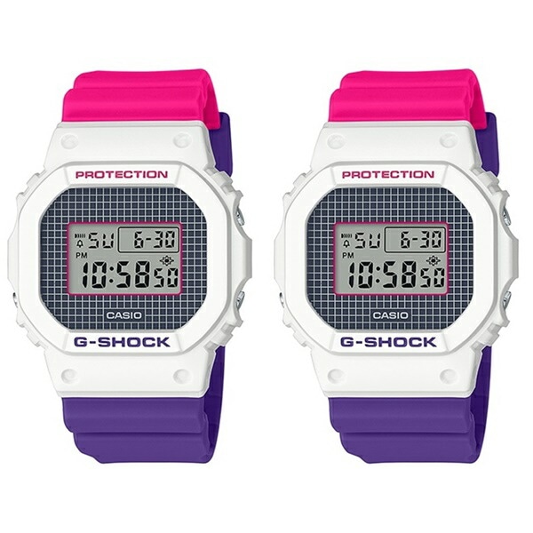 CASIO G-SHOCK Gショック ジーショック カシオ 時計 メンズ レディース 腕時計 手表 デジタル 90年代 90 S スクエアフェイス ブルー パープル ピンク ジオメトリック DW-5