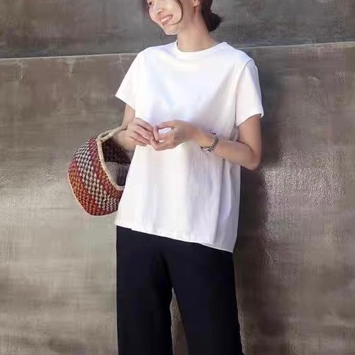 レディース トップス カットソー Tシャツ 半袖 Uネック ラウンドネック フェミニン プリーツ 切り替えデザイン ドッキング かわいい 大人可愛い きれいめ シンプル カジュアル おしゃれ レトロ