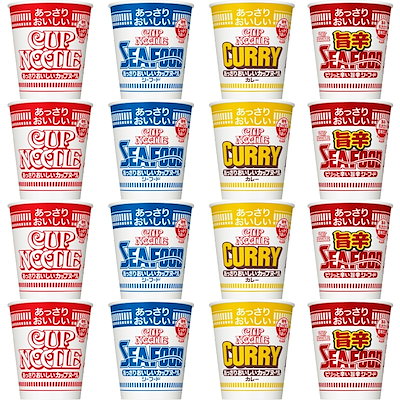 他サイト： あっさりおいしいカップヌードル 4種詰め合わせセット (レギュラーサイズ4種×各4食 計16個) 日清食品 アソート カップ麺 箱買いの商品画像