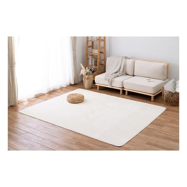 洗えるラグ メレンゲタッチ 約185×240cm ホットカーペットカバー アイボリー 240620517