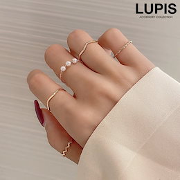 シンプルリングセット【リング 指輪 セット レディース シンプル ツイスト 捻り パール 真珠 シンプル ゴールド 激安 LUPIS ルピス】【2020aw】