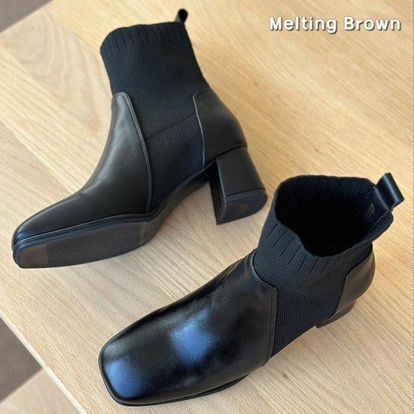 女性用ニットアンクルブーツ秋のショートブーツ MT06