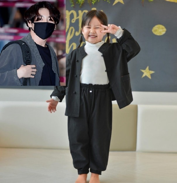 [正規品] 児童 生活韓服 一着 セットBTS V テテ/ジョングク着用 子供向け 韓服 ブイネック改良韓服 カジュアル韓服楽なトレーニングウェア韓服