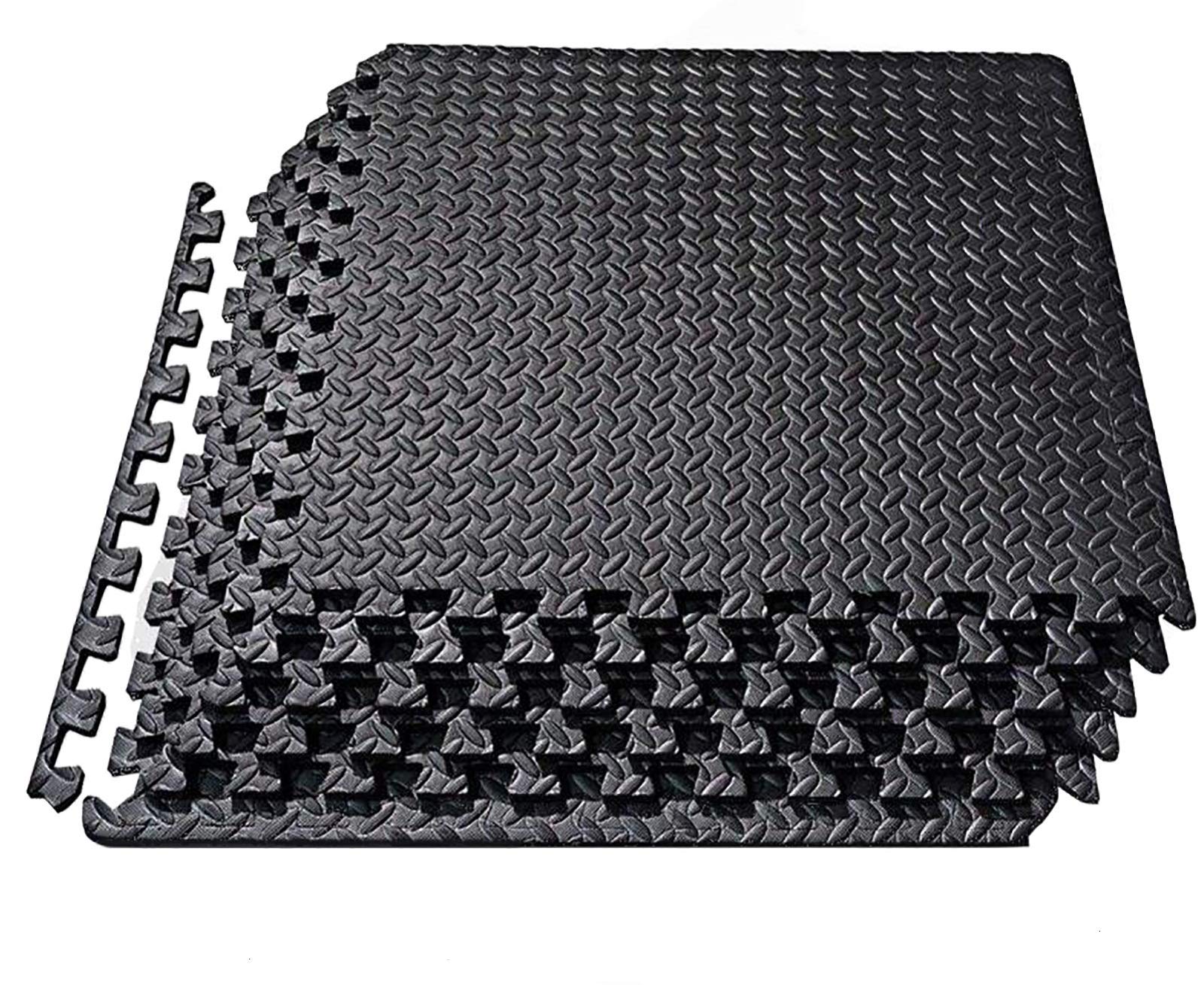 トレーニング ジョイントマット エクササイズ 防音 衝撃吸収 ホームジム 大判 60cm×60cm×1cm 6/24枚 キズ防止 高硬度 振動吸収 床保護 抗菌 トレーニング器具用 サイドパーツ付