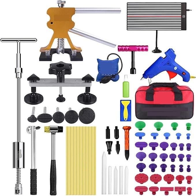 ツールペイントレスデントリペアプーラーツールキット反射板タブグルーガン Ferramentas 車体ひょうダメージエクストラクター