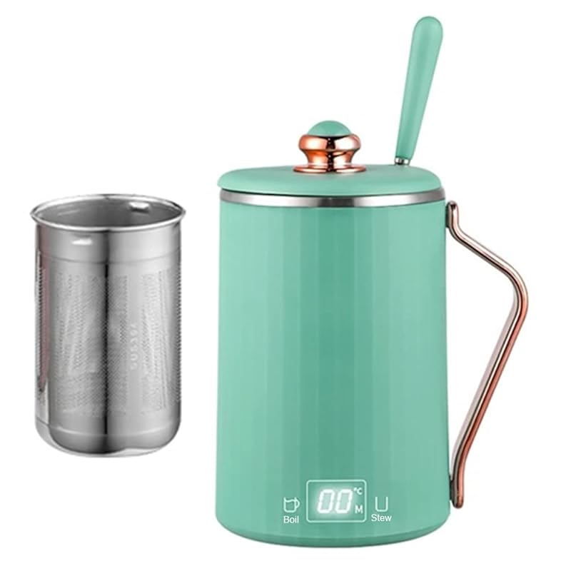 即納：電気ケルト 45℃～100℃ 450ml 魔法瓶 保温ポット 湯沸かしケトル ポータブル ウォーターボトル ポット 304ステンレス鋼 真空 断熱 直飲み 軽量 沸騰用 コンパクト 旅行 事務室