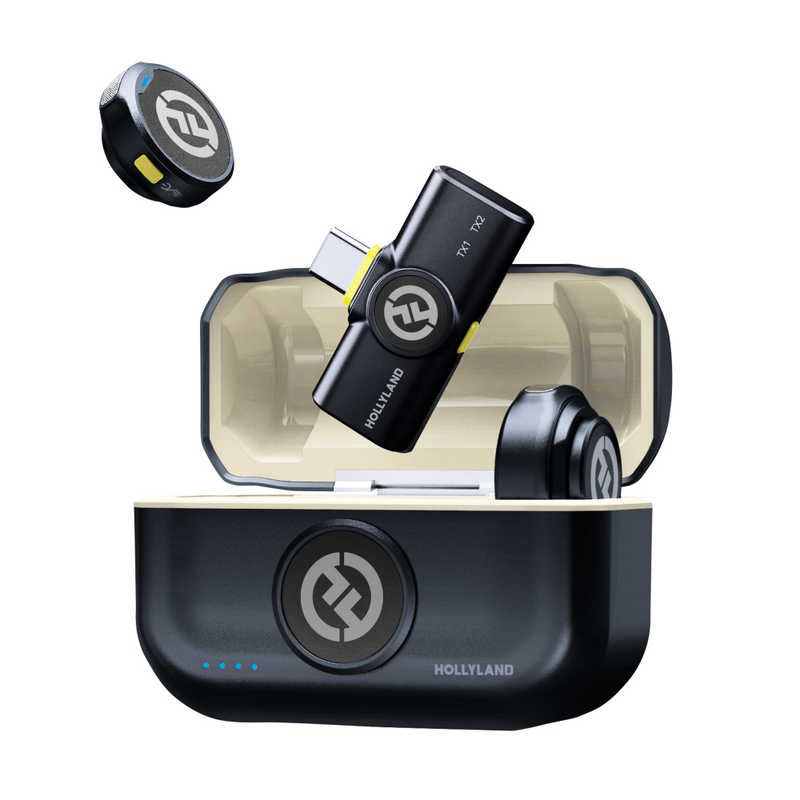 HOLLYLAND　Lark M2 with USB-C Plug (DuoShine Charcoal) ワイヤレスラベリアマイクロホンシステム(USB-C)　LarkM2USB-C（SC）