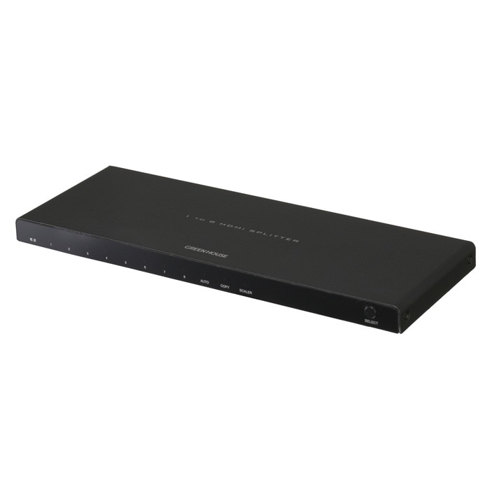HDMIスプリッタ 4K60fPs対応 8ポート GH-HSPA8-BK ブラック