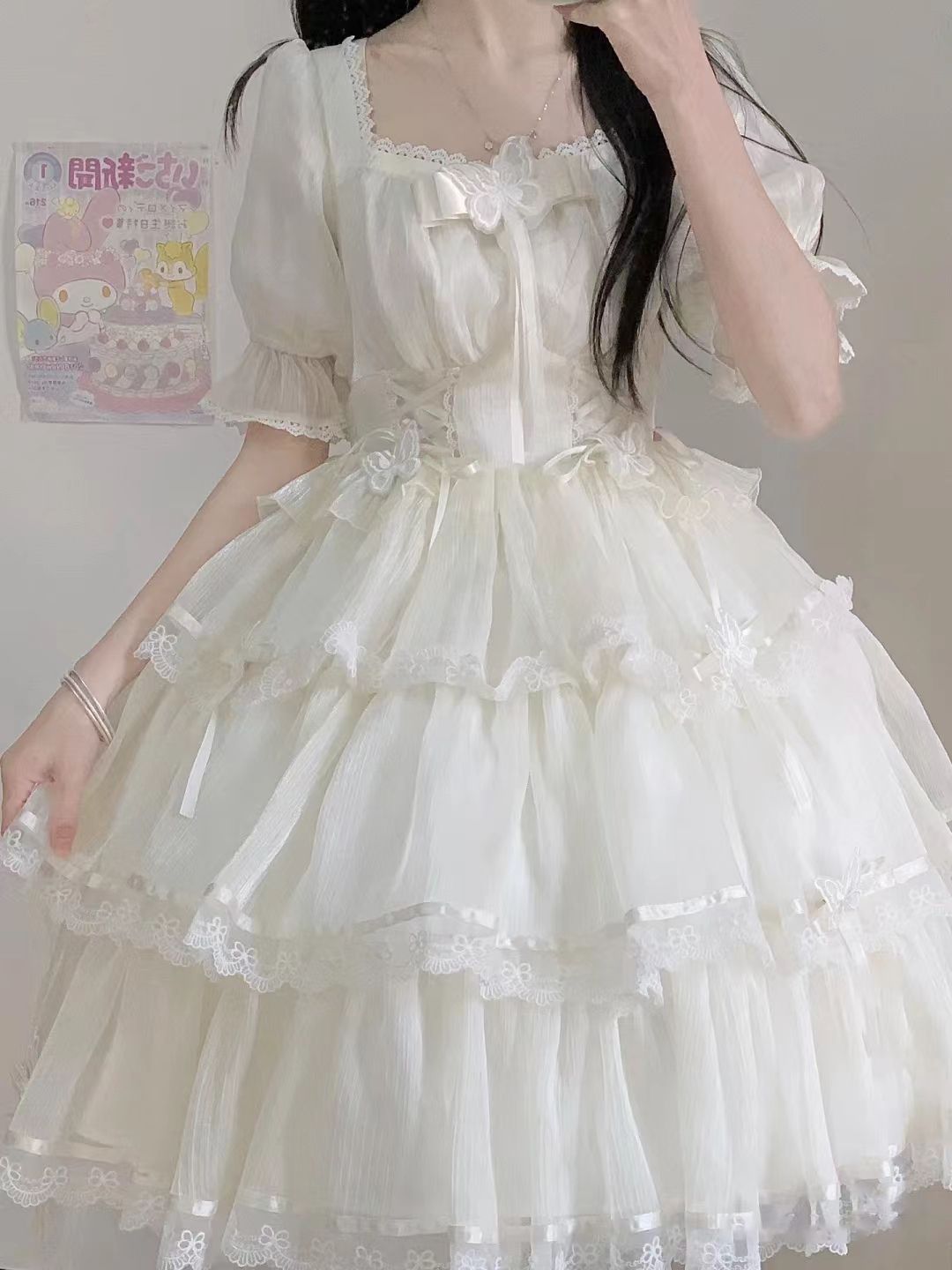 新作登場 可愛 クリスマスハロウ逃走プリンセス誕生日パーティードレスロリータデイリーウェアラブル婚約白いドレス女性脚魅せミニスカート67