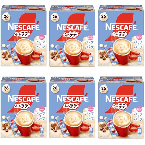 【 スティックコーヒー 大容量 】ネスカフェふわラテ ハーフ&ハーフ 26本×6箱,カフェラテ,カフェオレ,個包装