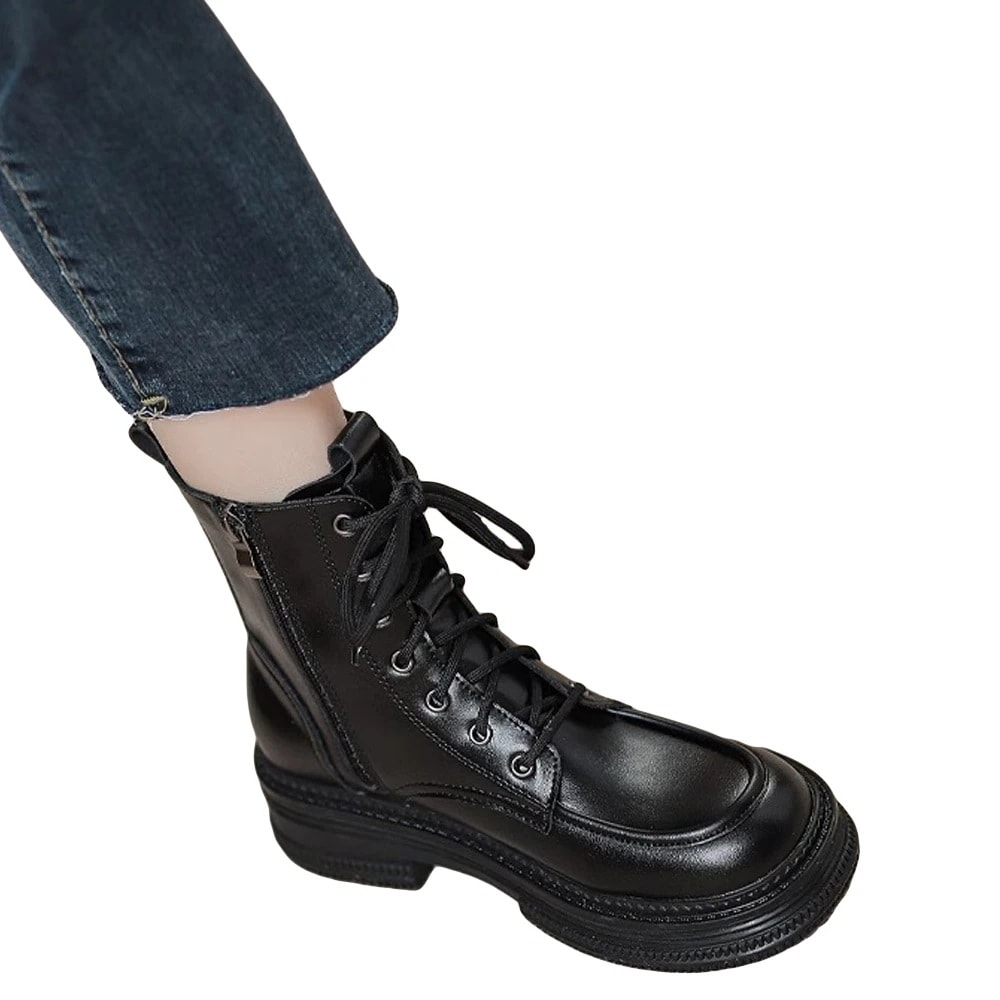 [最安値挑戦]！秋冬 22.5-25cm シューズ 靴 5cm 美脚 レディース ショートブーツ ミディアム丈ブーツ 厚底ブーツ