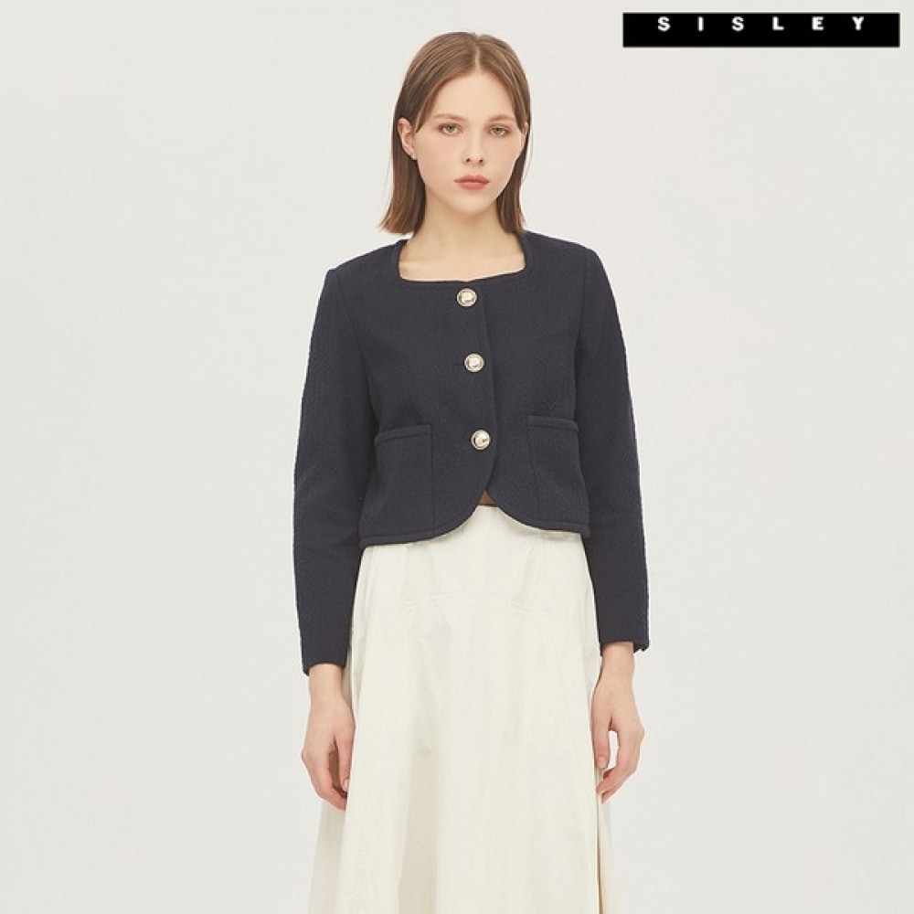(シスレー) シスレーシルビアスクエアネックジャケット SAJK34331_DN